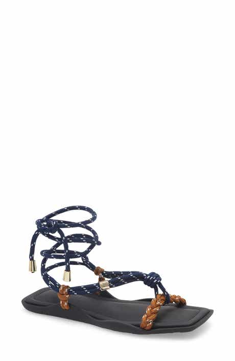 Lace-Up Ropes Water Repellent Slide Sandal