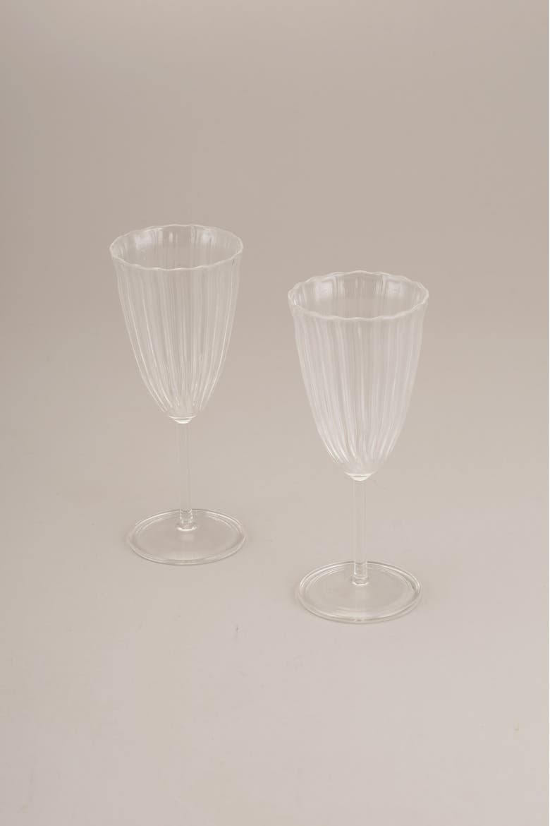 Kira Stemware Champagne Flutes - Set of 2, Main, color, Clear