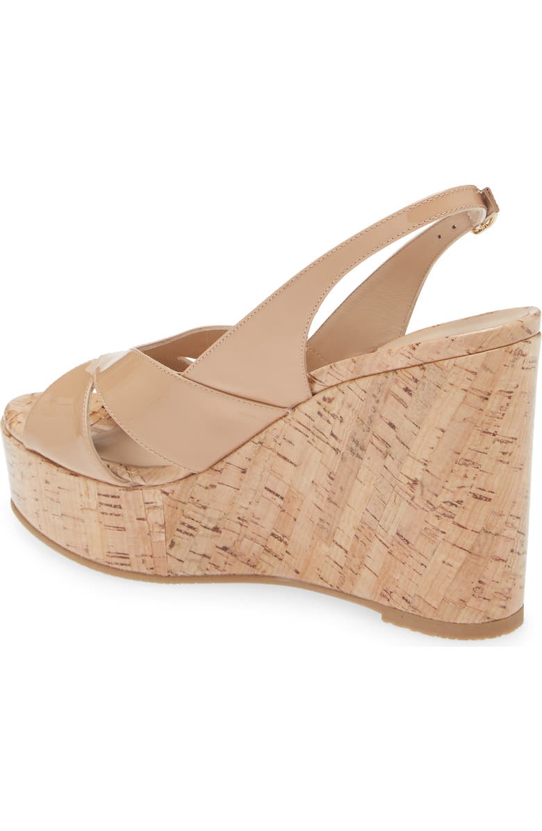 Stuart Weitzman Carmen Wedge Sandal, Alternate, color, Adobe