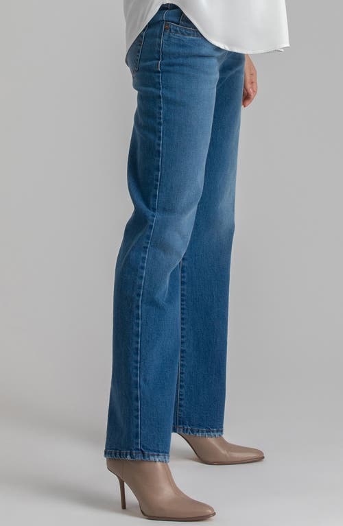 Pietro Brunelli High Waist Straight Leg Maternity Jeans In Medium Blue