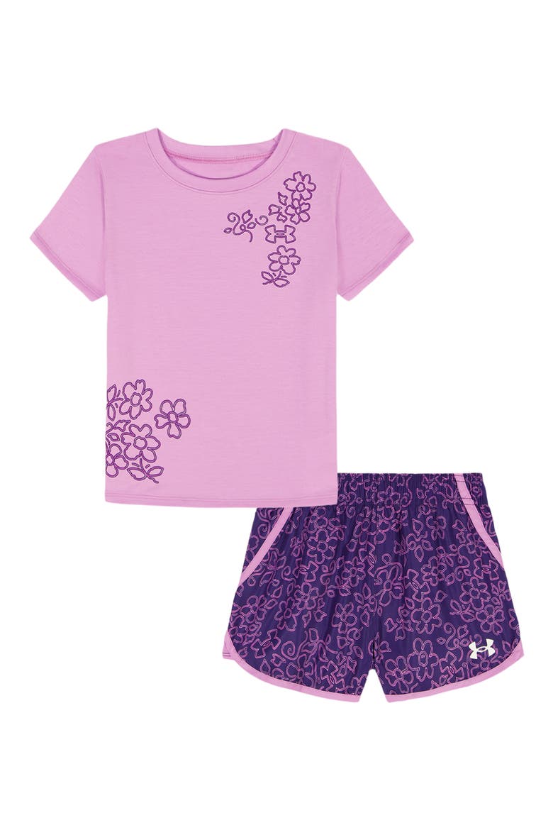 Kids' Graphic Tee & Printed Woven Shorts Set, Main, color, PINK DAWN