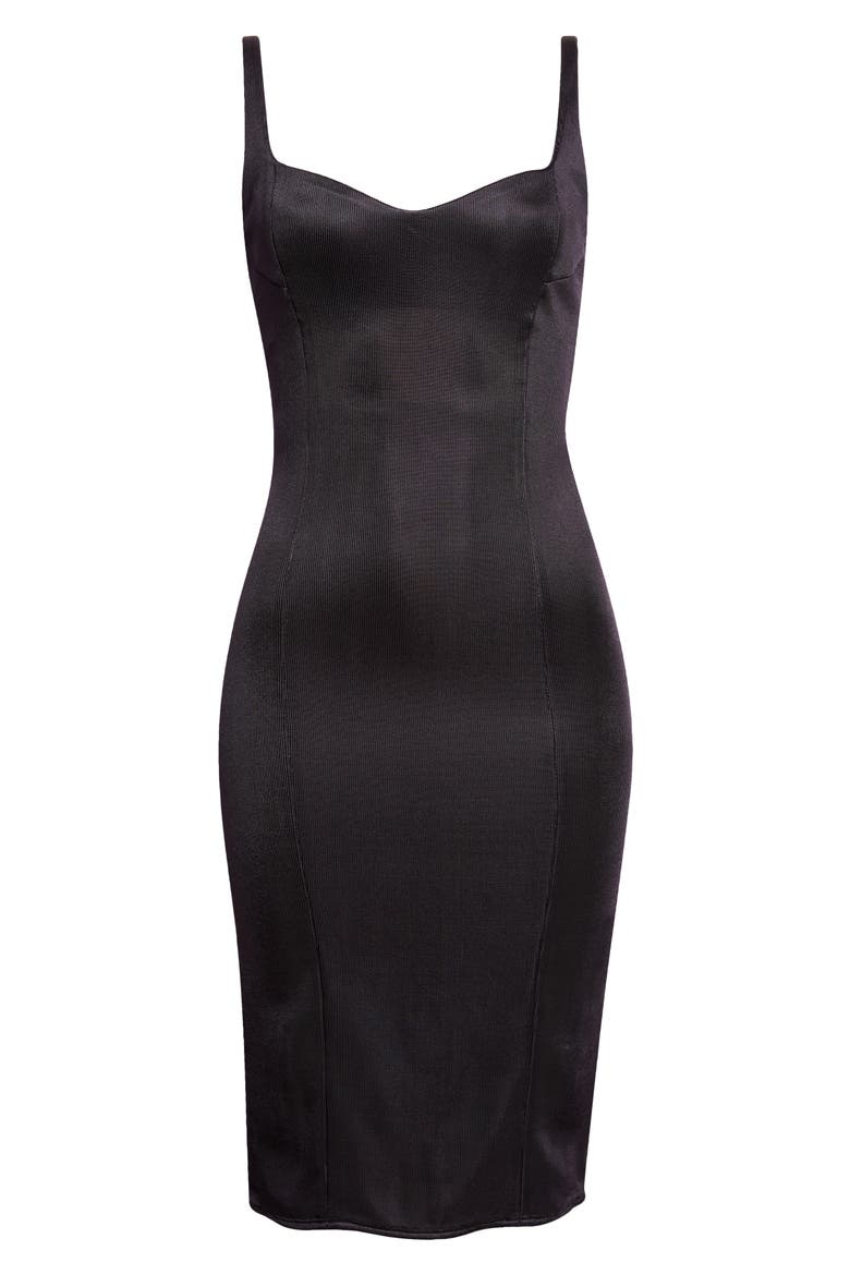 Fitted Compact Jersey Dress, Main, color, A54 BLUE SLATE