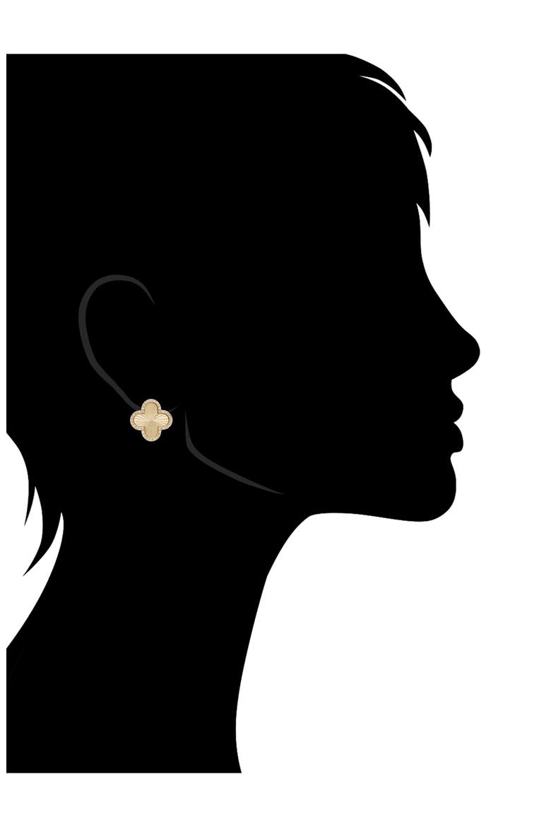 Clover Stud Earrings, Alternate, color, WHITE RHODIUM CLAD