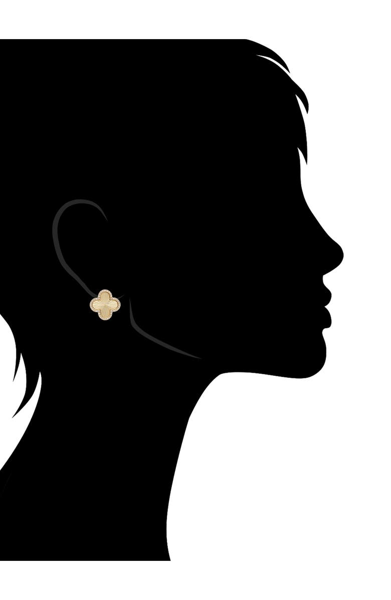 RIVKA FRIEDMAN Clover Stud Earrings, Alternate, color, White Rhodium Clad