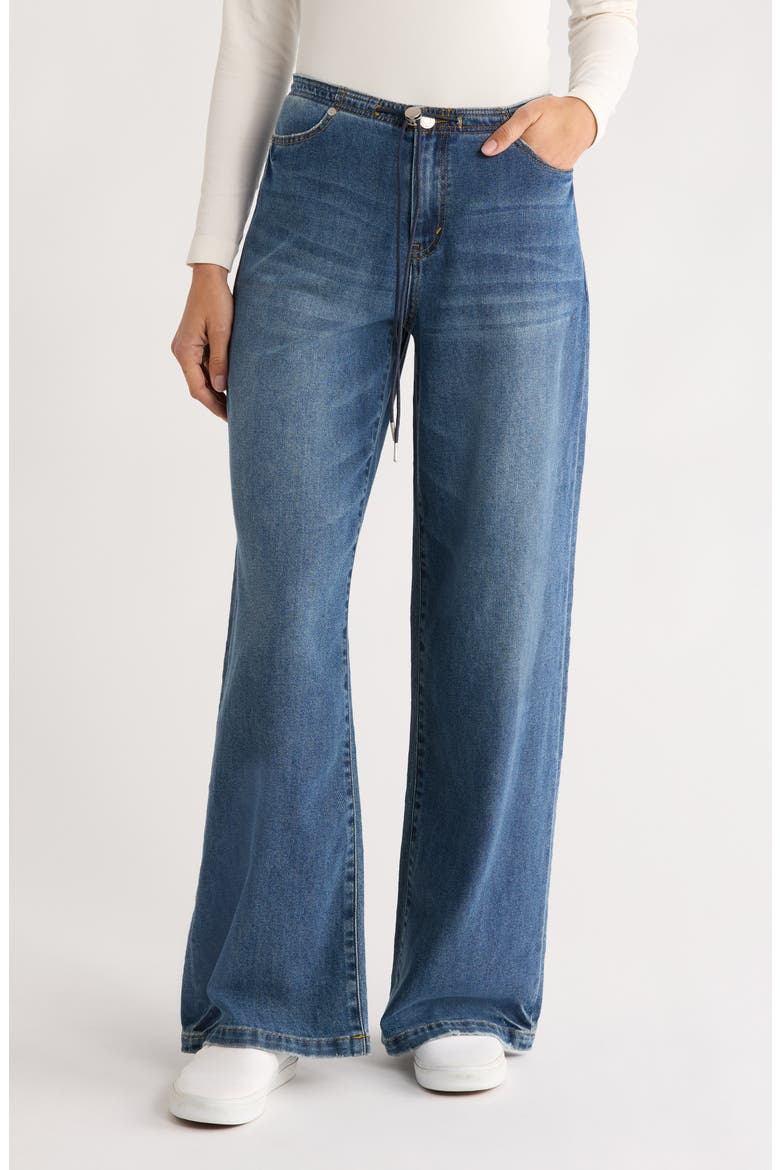 Wide Leg Denim Pants, Main, color, BALTIC