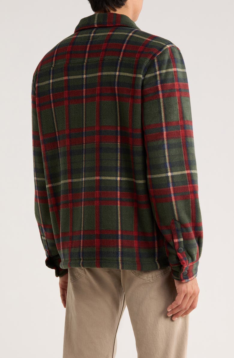 Rainforest Edgewood Plaid Bonded Fleece & Faux Shearling Jacket, Alternate, color, Olive Plaid Check