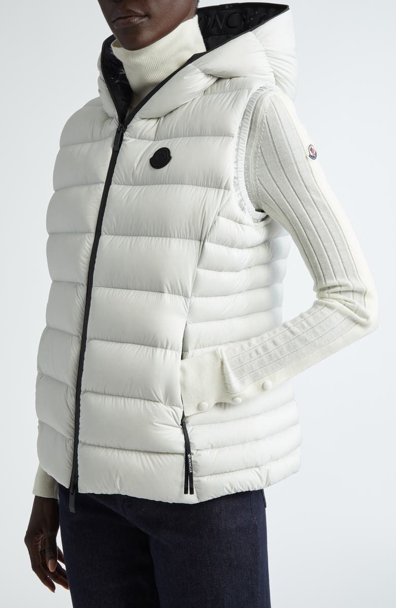 Moncler Barraux Hooded Down Puffer Vest, Alternate, color, Oyster Mushroom