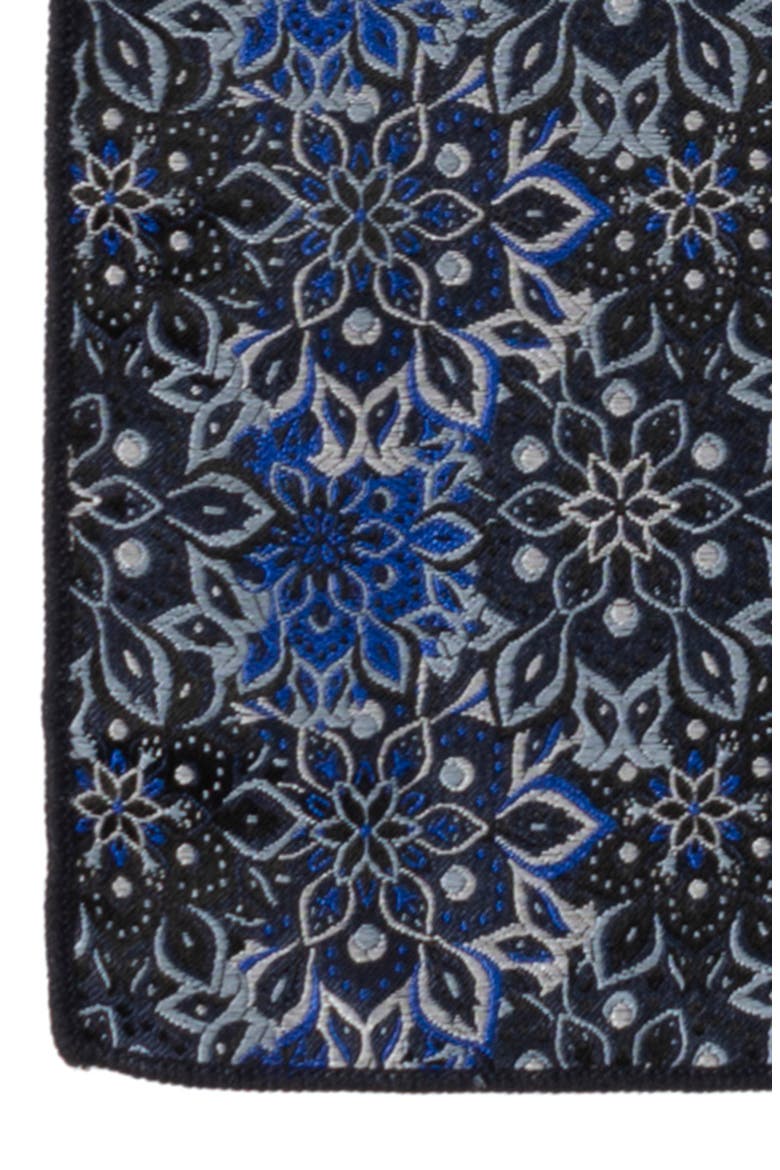 Floral Silk Pocket Square, Alternate, color, NAVY
