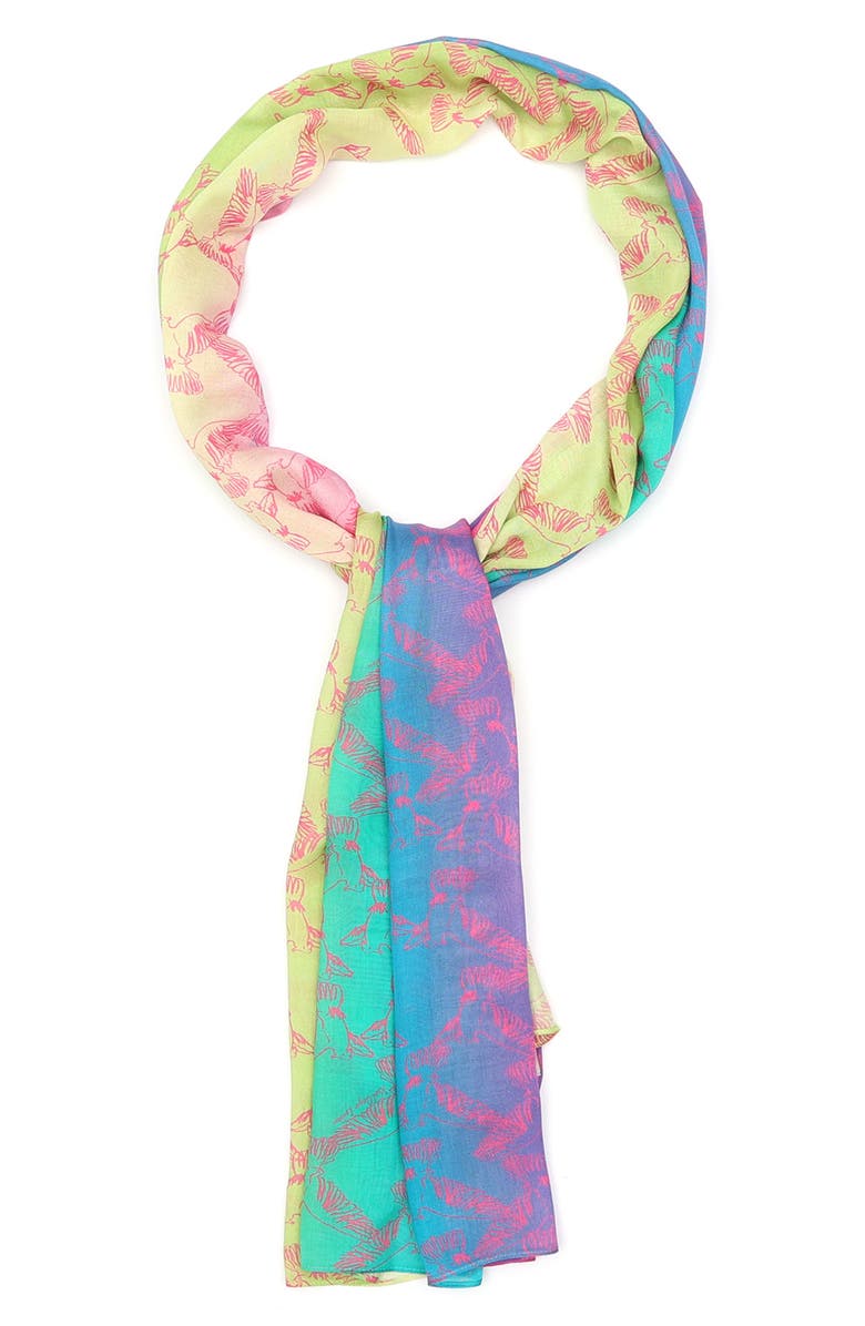 Kurt Geiger London Rainbow Bird Oblong Scarf, Alternate, color,