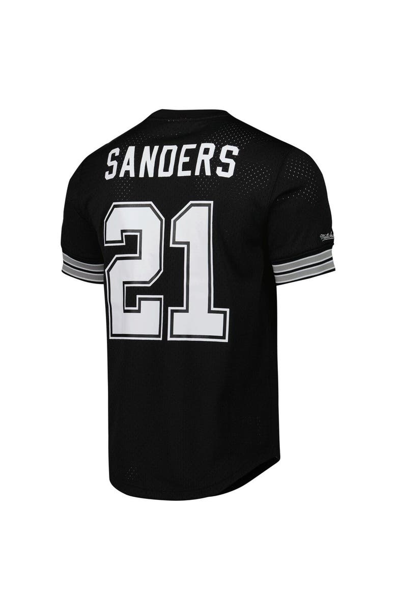 Mitchell & Ness Men's Mitchell & Ness Deion Sanders Black Dallas Cowboys Retired Player Name & Number Mesh Top, Alternate, color, 