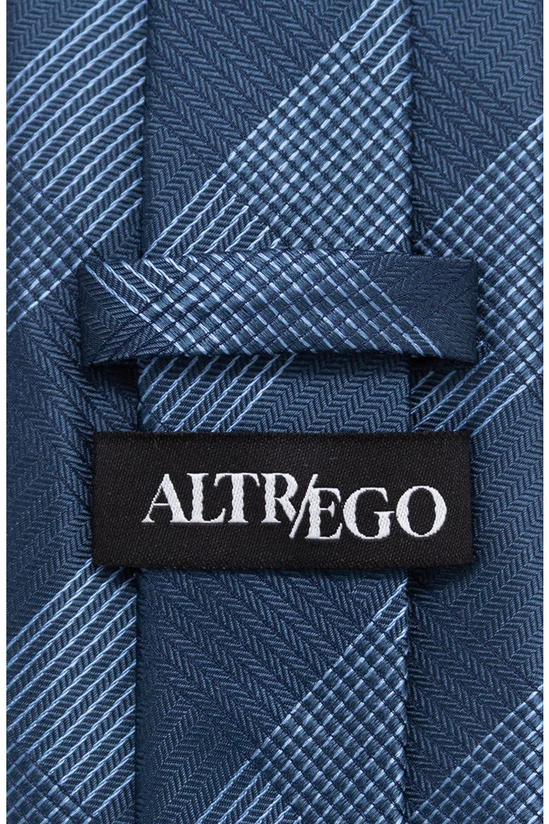 Best Dad Plaid Silk Blend Herringbone Tie, Alternate, color, BLUE