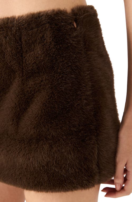 Steve Madden Aviva Faux Fur Miniskirt In Blue