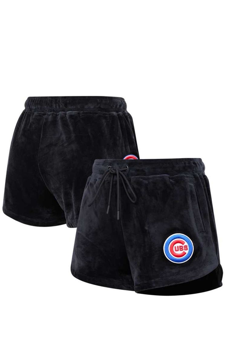 PRO STANDARD Women's Pro Standard Black Chicago Cubs Classic Velour Lounge Shorts, Main, color, Black