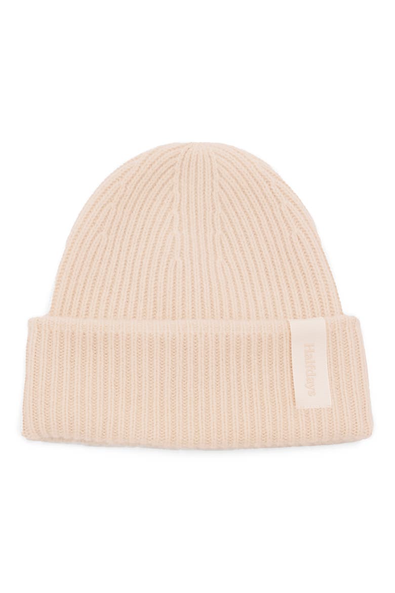 Rib Merino Wool Beanie, Alternate, color, OAT MILK