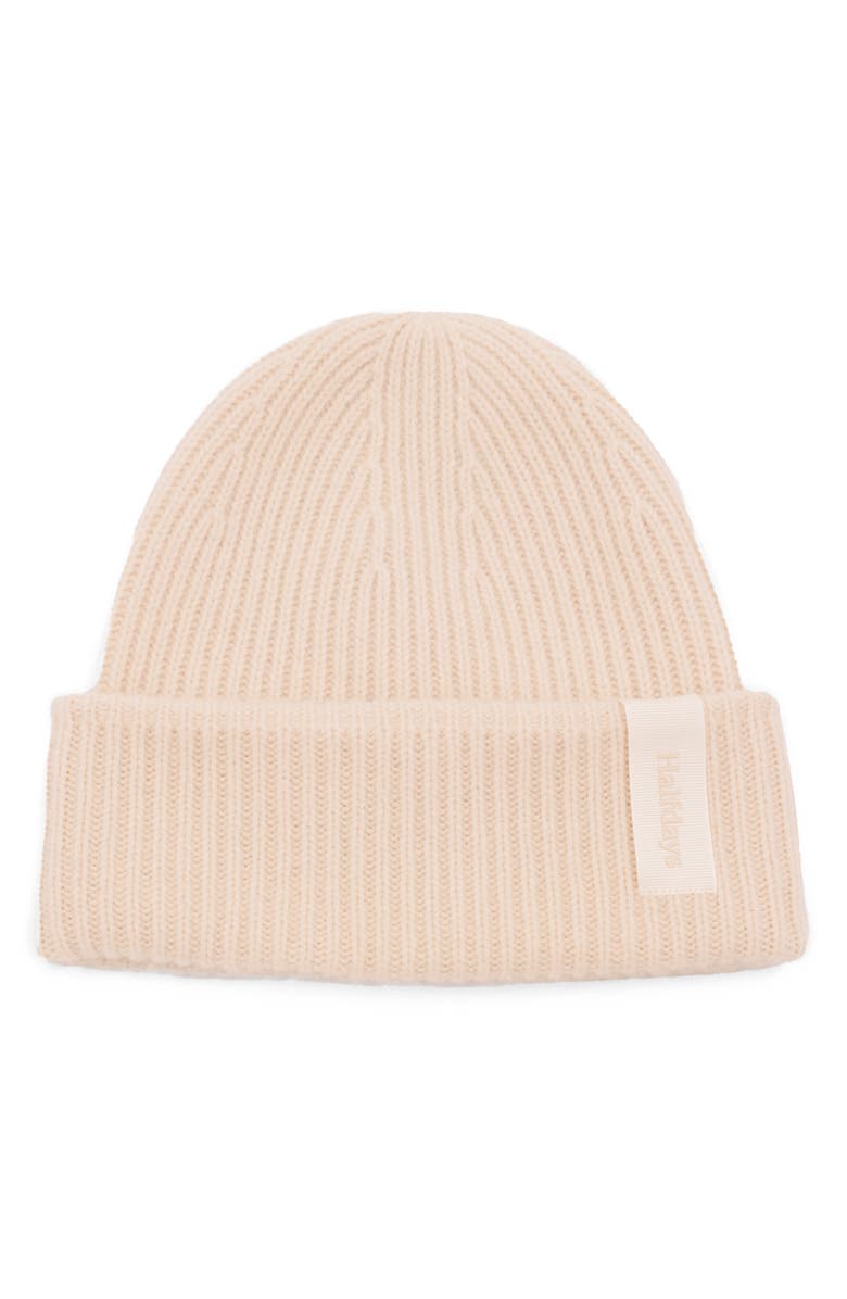 Halfdays Rib Merino Wool Beanie, Alternate, color, Oat Milk