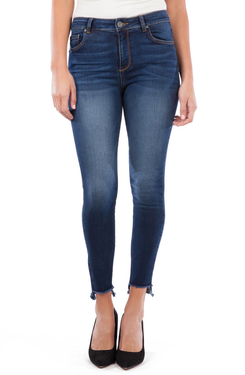 KUT from the Kloth Connie High Waist Step Hem Ankle Skinny Jeans, Main, color, 