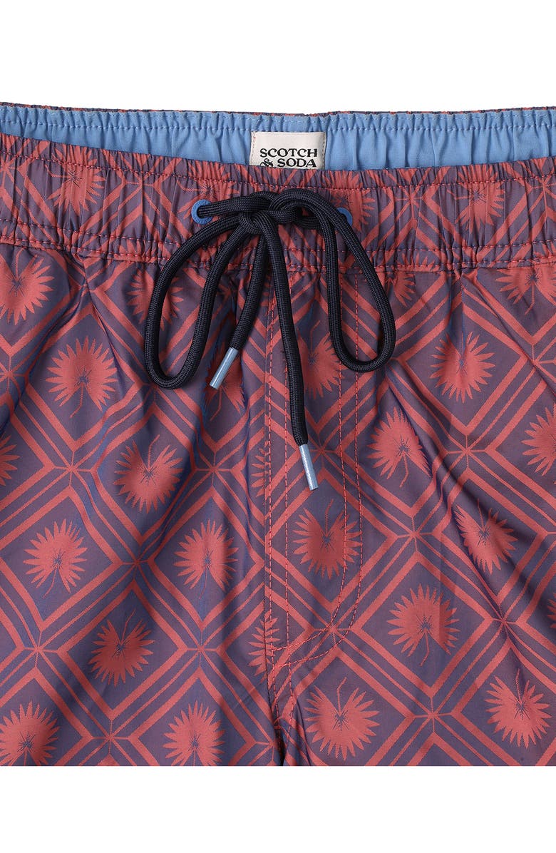 Scotch & Soda Diamond Swim Trunks, Alternate, color, Light Pastel Red