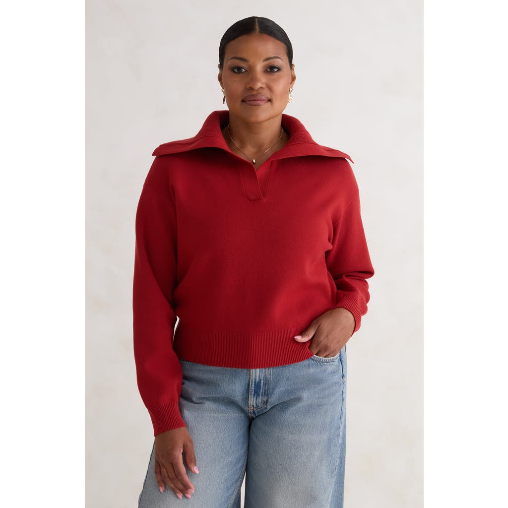 Kada The Wide Collar Sweater In Red