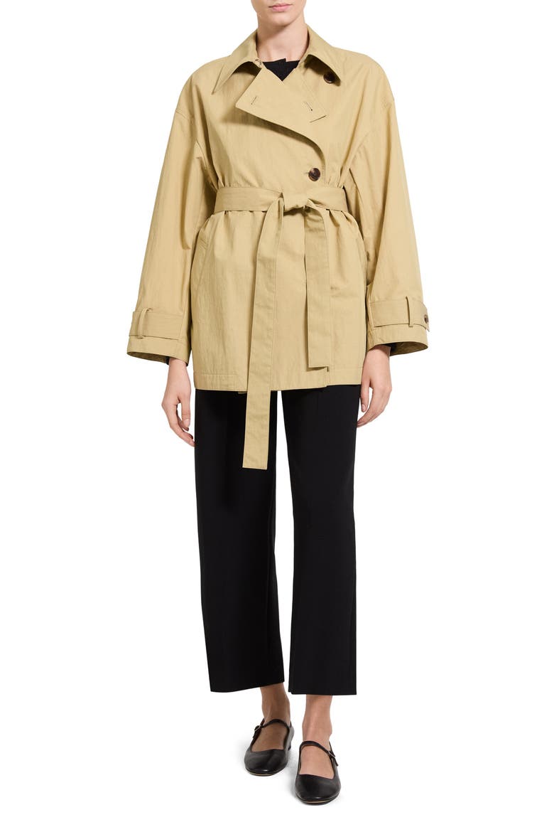 Relaxed Double Breasted Trench Coat, Alternate, color, HAZEL - STW