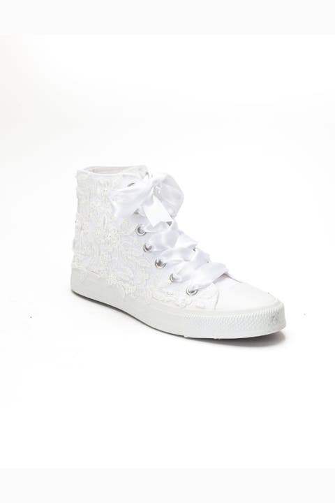 Isolde Lace High Top Bridal Sneaker