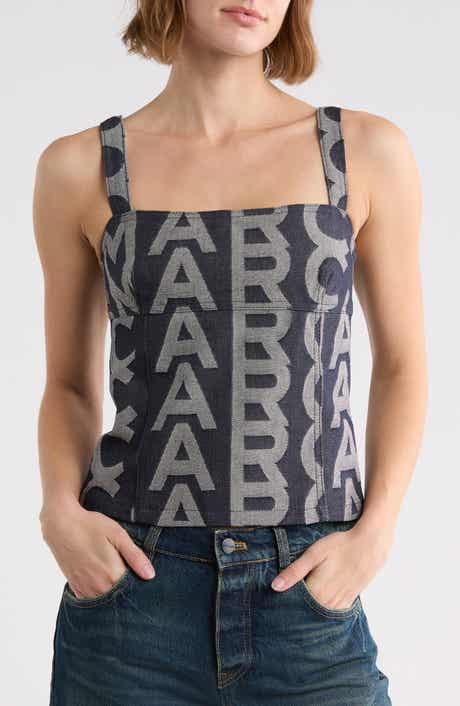 Monogram Denim Bustier Top