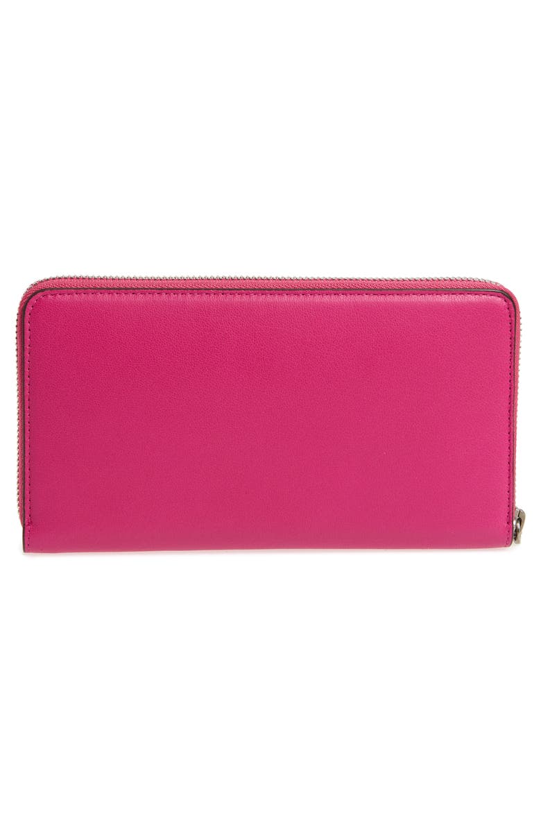 Givenchy Embossed Logo Leather Zip Around Wallet, Alternate, color,