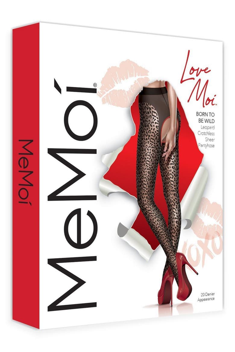 Born to be Wild Crotchless Tights, Alternate, color, BLACK-RED