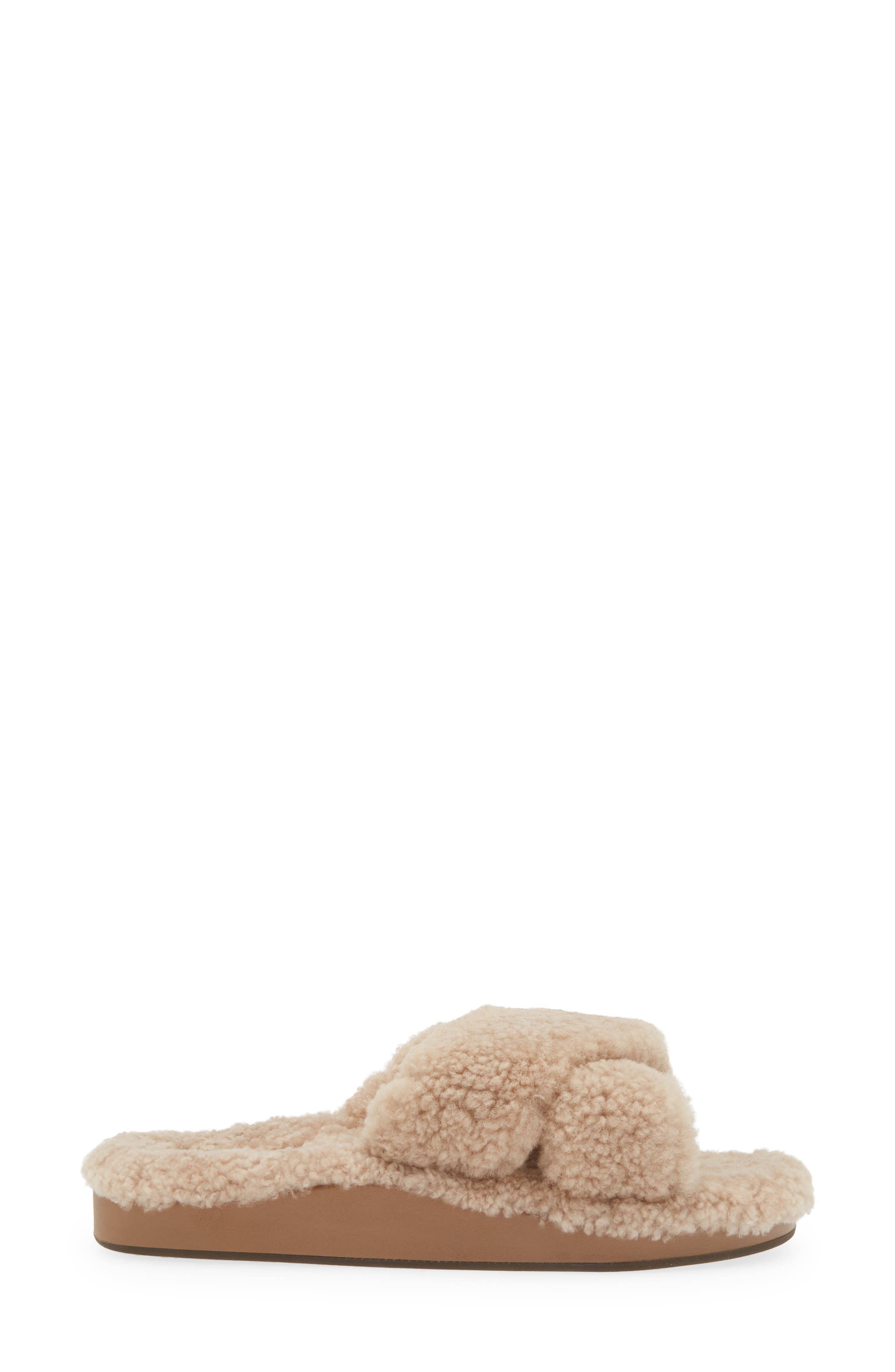 Hila Heu Genuine Shearling Slipper, Alternate, color, TAN / TAN