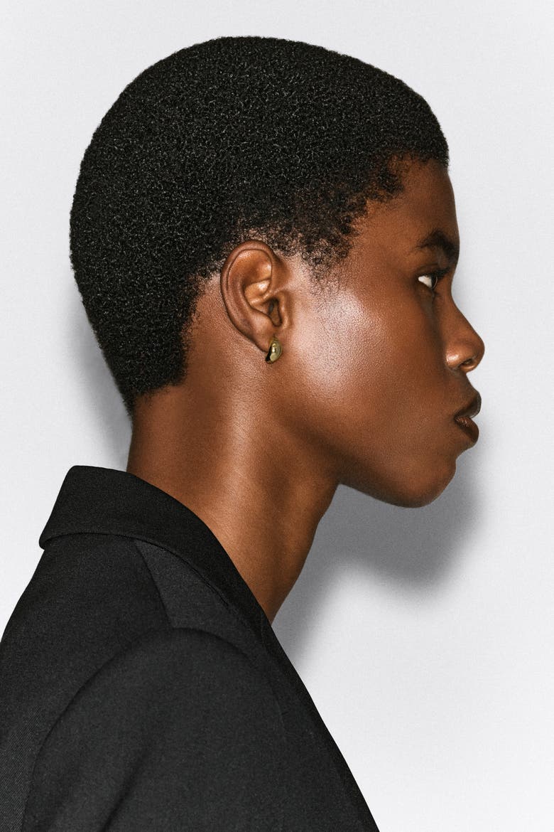 Sculptural Half-hoop Earrings, Alternate, color, GOLD