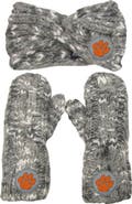 ZOOZATZ Women's ZooZatz Clemson Tigers Logo Marled Headband and Mitten Set