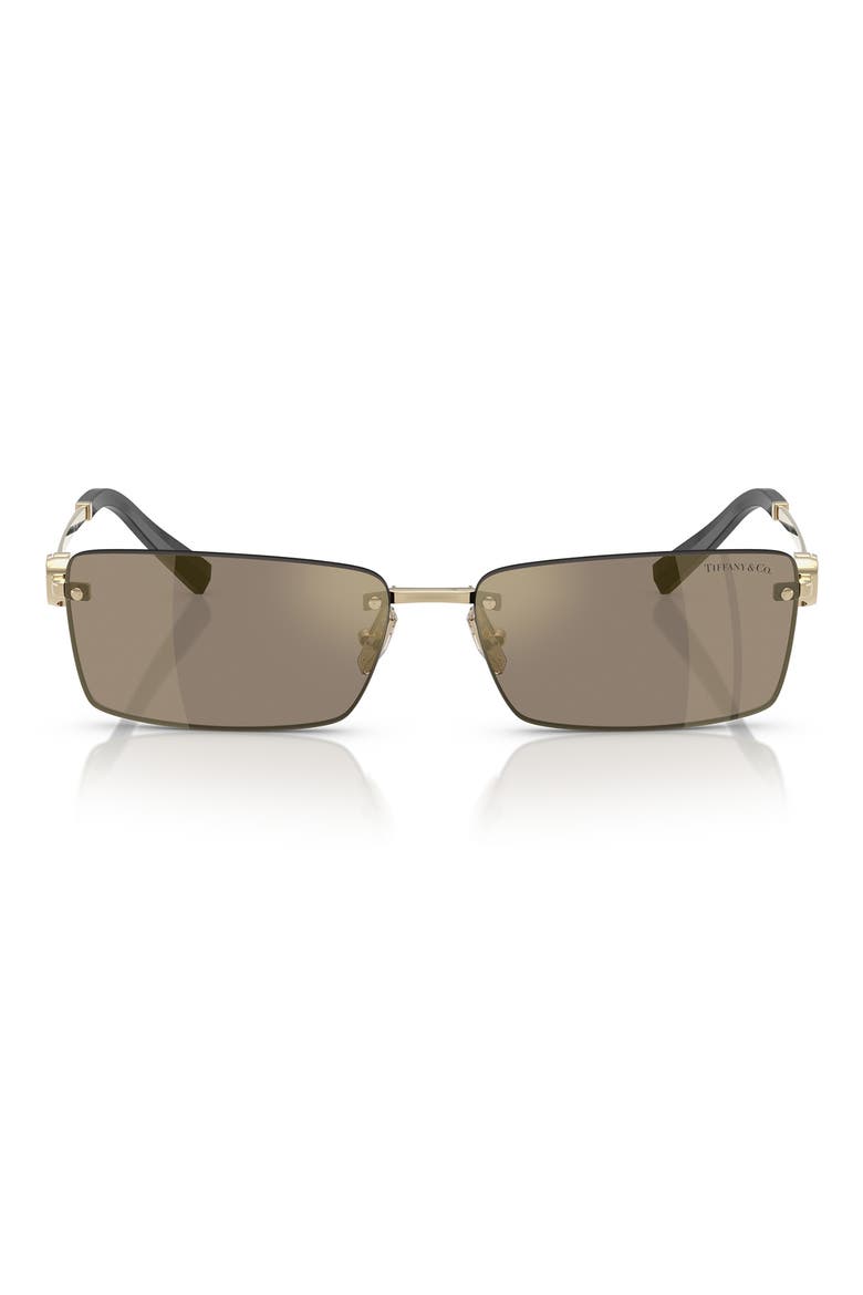 60mm Rectangular Sunglasses, Main, color, PALE GOLD