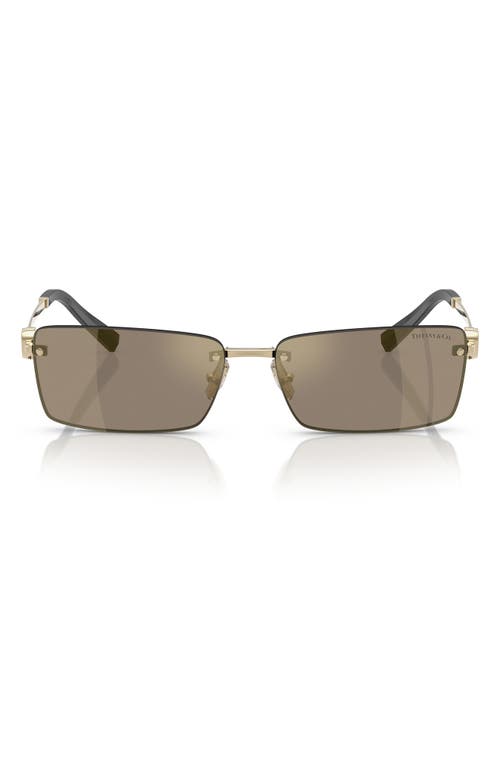 Tiffany & Co . 60mm Rectangular Sunglasses In Pale Gold