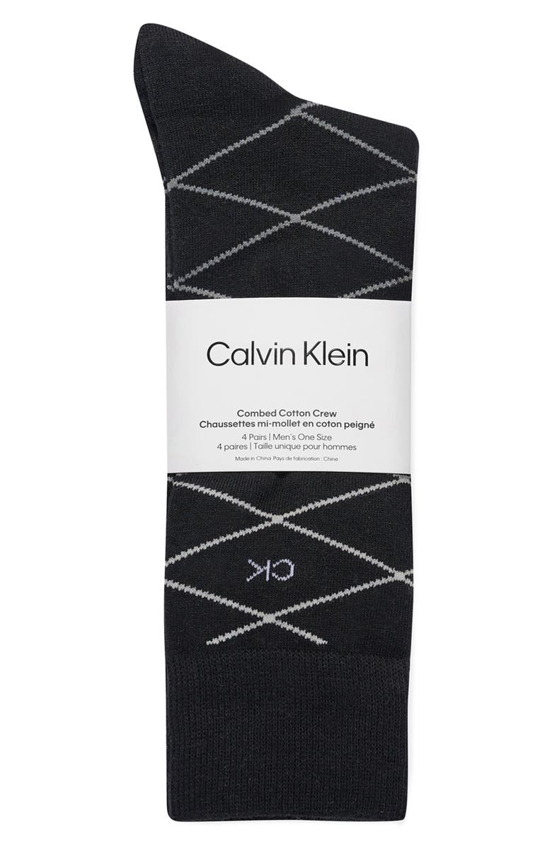 Calvin Klein Assorted 4-Pack Stripes & Solids Dress Socks, Alternate, color, 