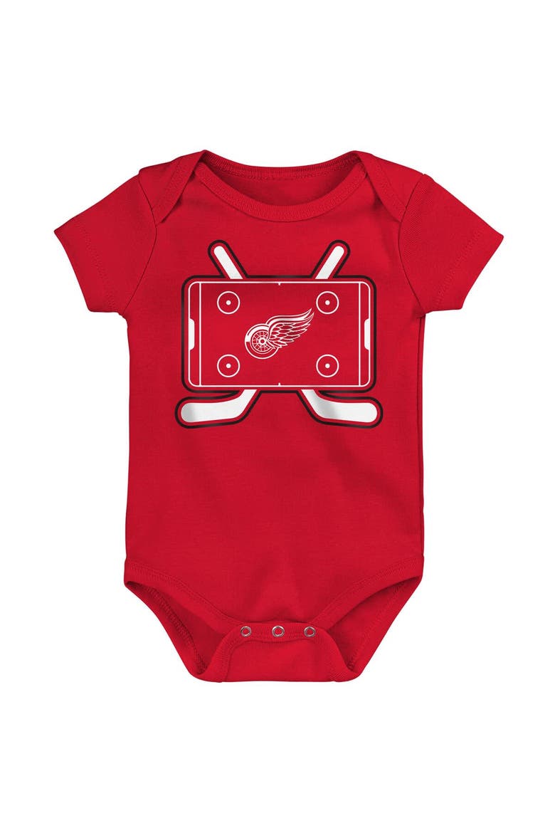 Infant & Newborn Outerstuff Detroit Red Wings Littlest Player Three-Pack Bodysuit Set, Alternate, color, Cream