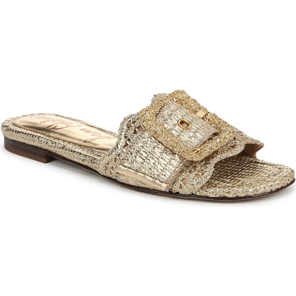 Shop Sam Edelman Bambi 6 Slide Sandal In Amber Gold