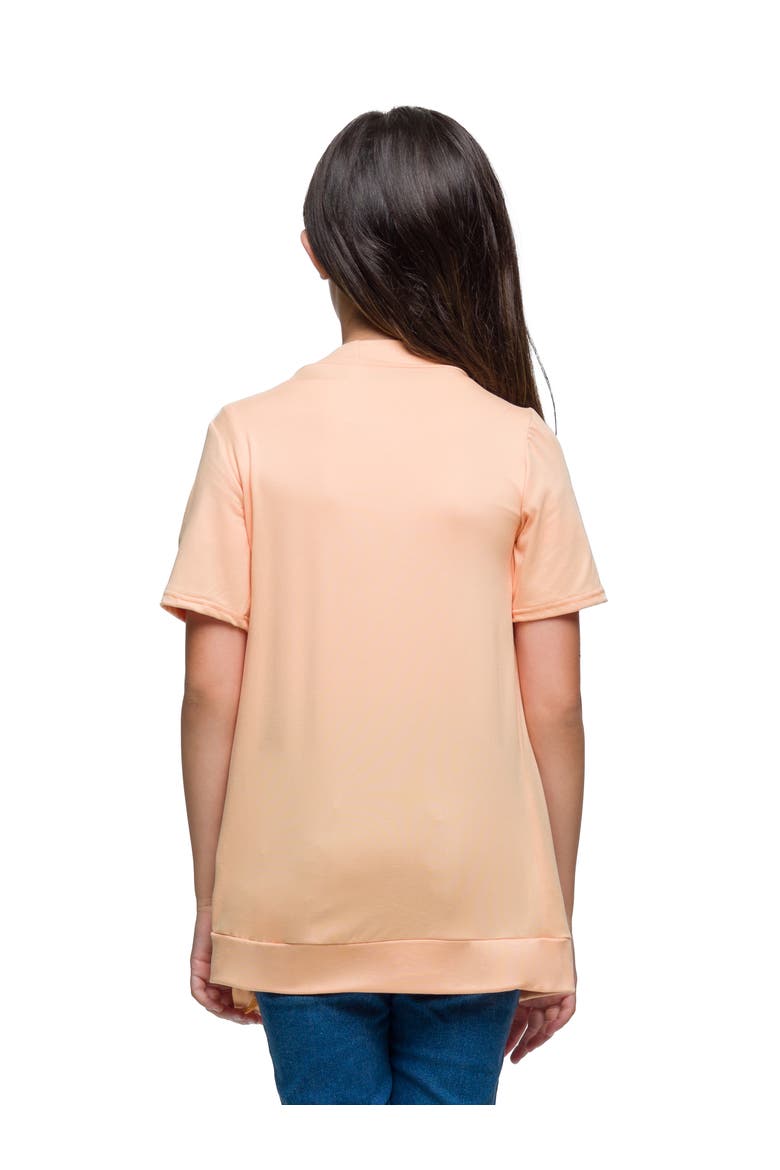 Short Sleeve Open Front Layering Shrug with Pockets, Alternate, color, Melon