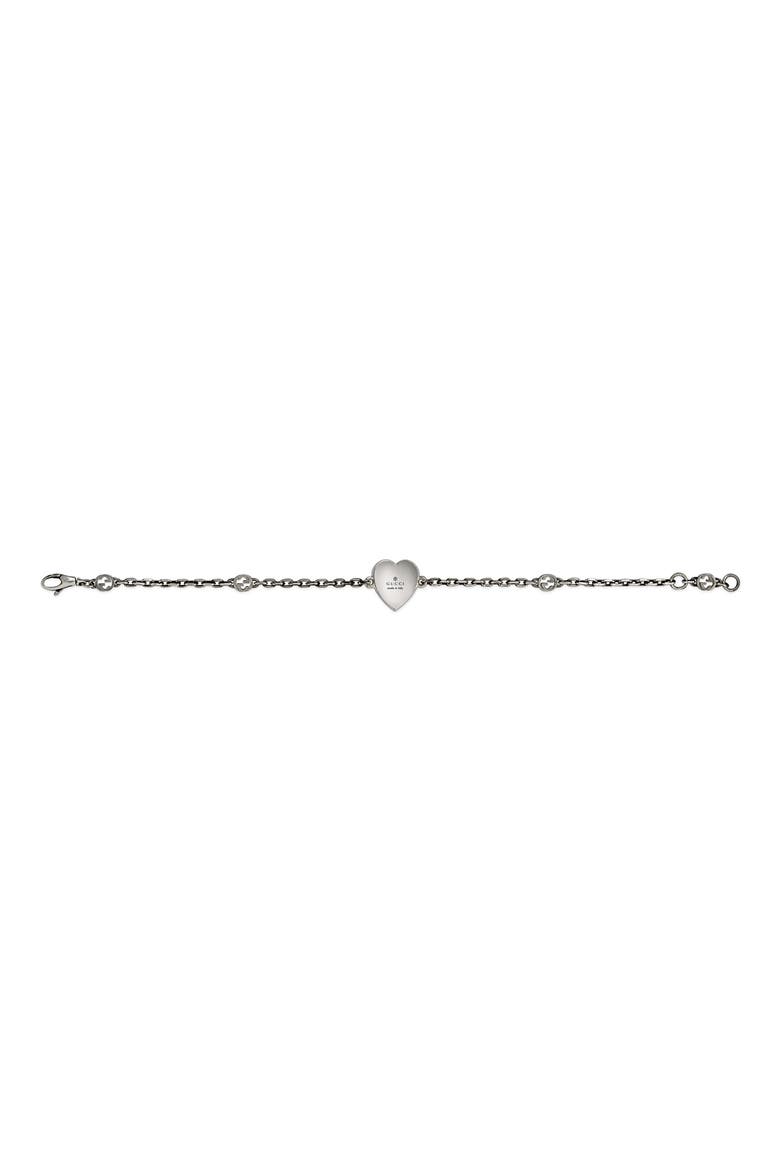 Extra Small Interlocking-G Red Heart Bracelet, Alternate, color, SILVER/ RED