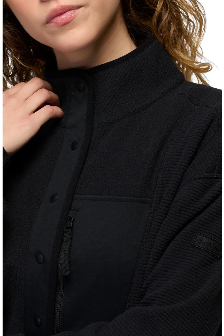 Stretch Zion Fleece Half Snap Pullover, Alternate, color, BLACK