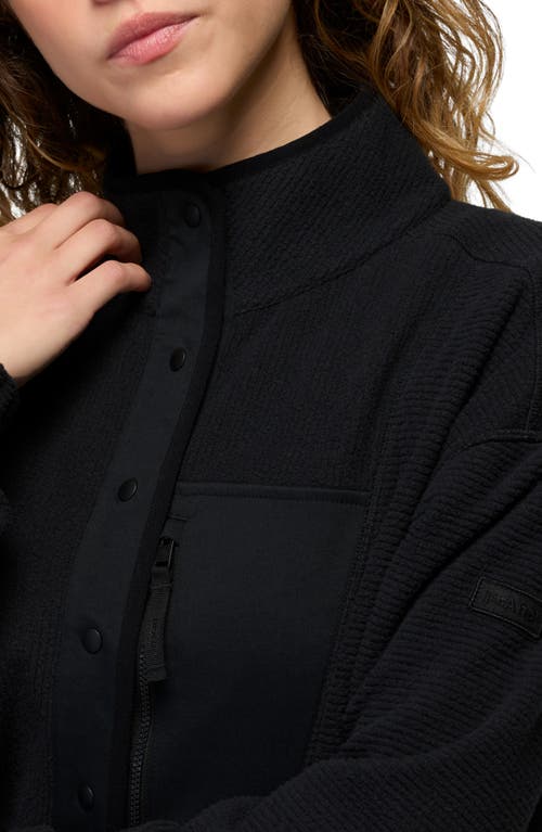 Prana Stretch Zion Fleece Half Snap Pullover In Black