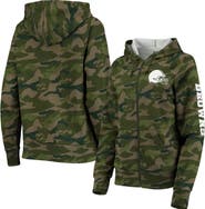 New Era Women's New Era Camo Cleveland Browns Raglan Full-Zip Hoodie
