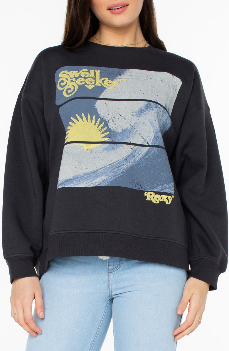 Roxy Morning Hike Graphic Sweatshirt, Main, color, 