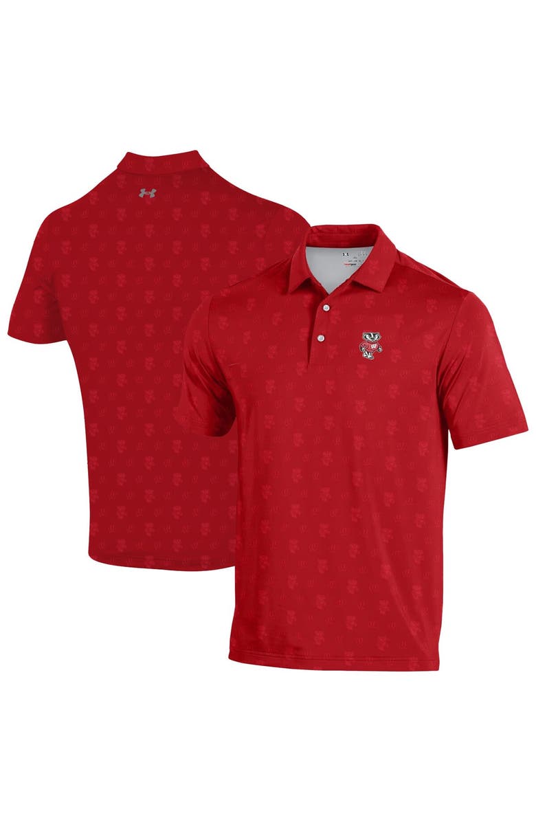 Under Armour Men's Under Armour Red Wisconsin Badgers Gameday Armourfuse Polo, Main, color, Red