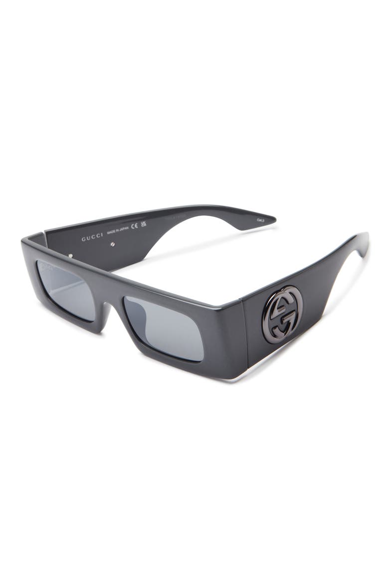 49mm Rectangular Sunglasses, Alternate, color, GREY GREY GREY