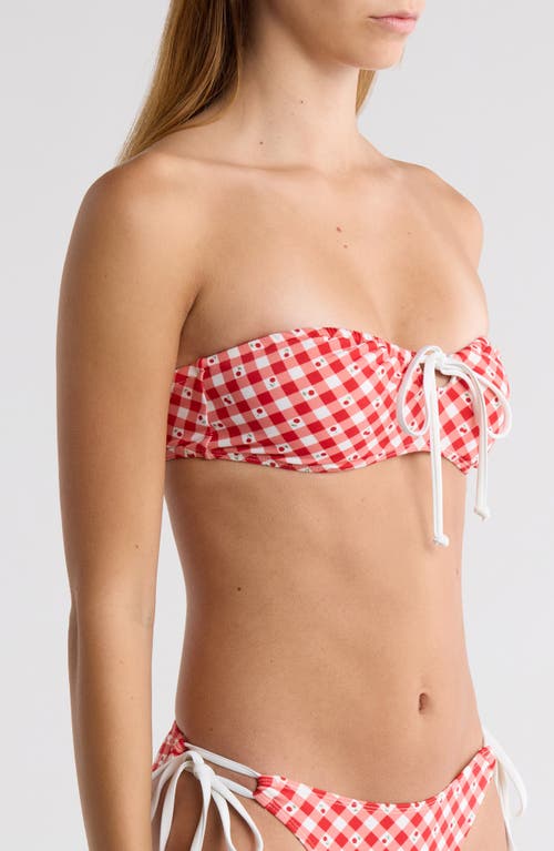 Pacsun Karly Bandeau Swim Top In Red