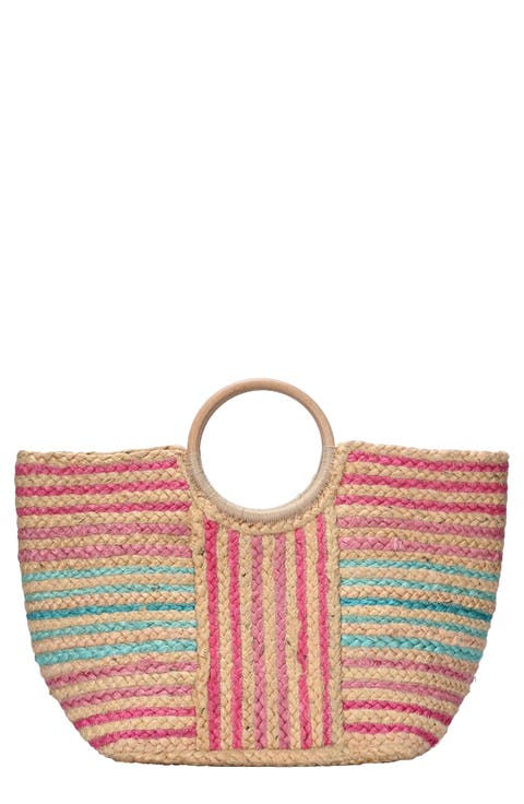 Porthole Straw Tote Bag