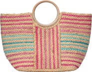 Antik Kraft Porthole Straw Tote Bag