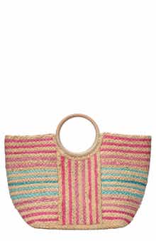Antik Kraft Porthole Straw Tote Bag