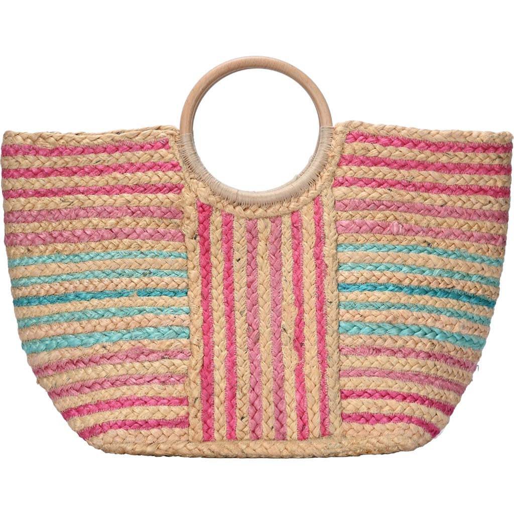 Antik Kraft Porthole Straw Tote Bag