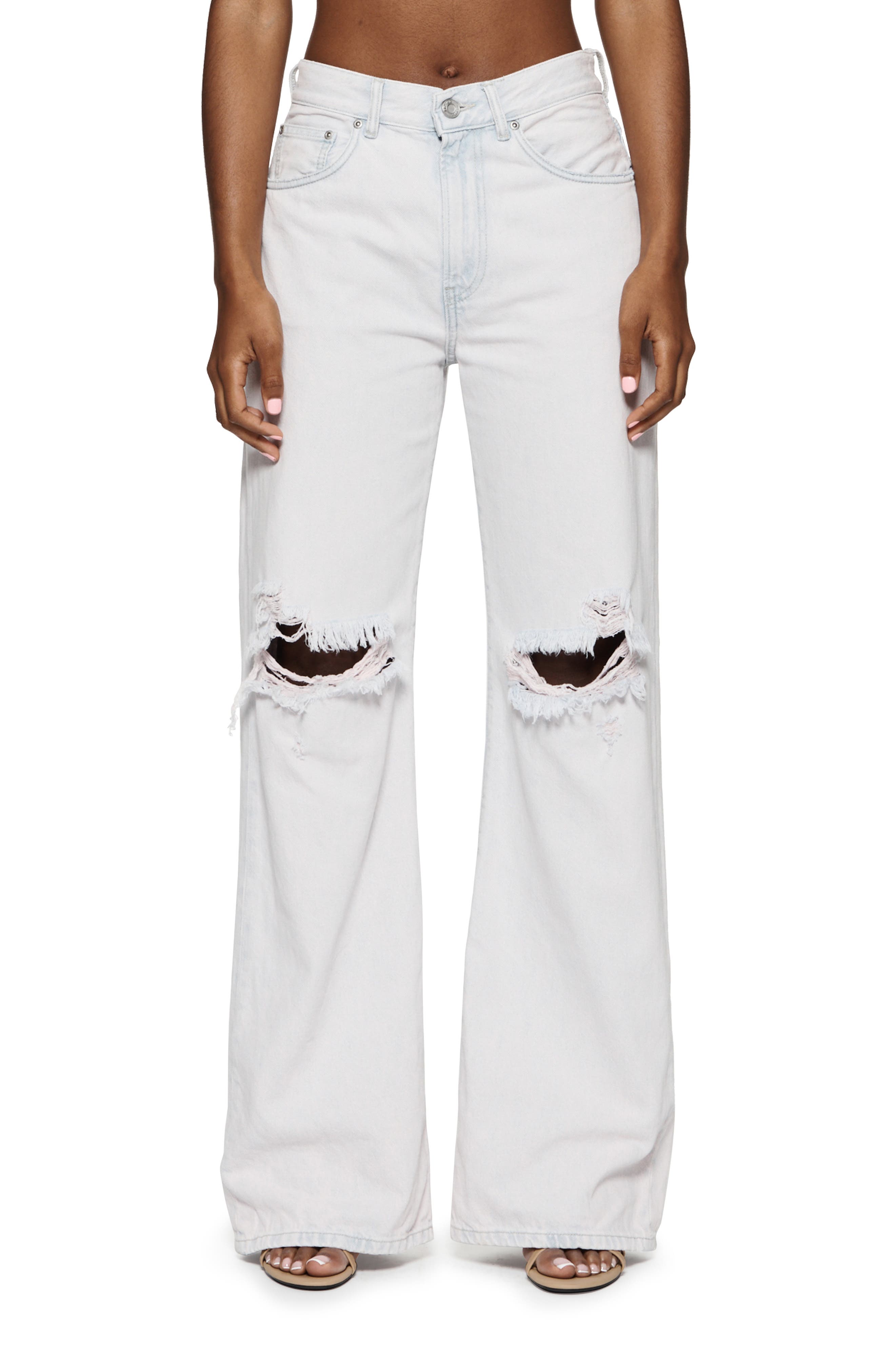 PURPLE BRAND Overdyed Ripped Wide Leg Jeans (Women) | Nordstromrack