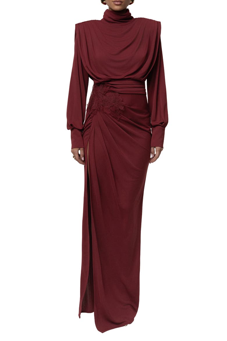 Radiance Long Sleeve Gown, Main, color, RED
